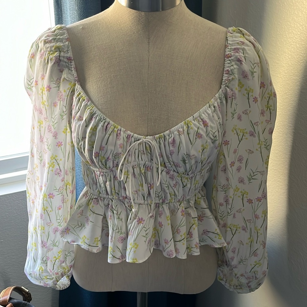For Love and Lemons Flower top. Size XS